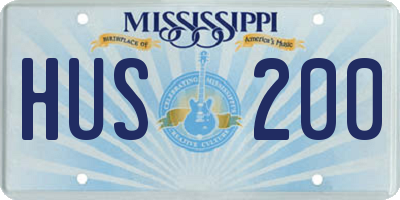 MS license plate HUS200