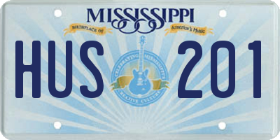 MS license plate HUS201