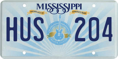 MS license plate HUS204
