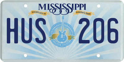 MS license plate HUS206