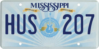MS license plate HUS207