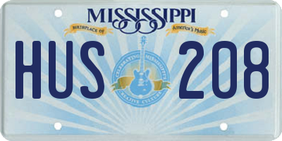 MS license plate HUS208