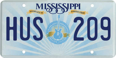 MS license plate HUS209