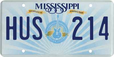 MS license plate HUS214