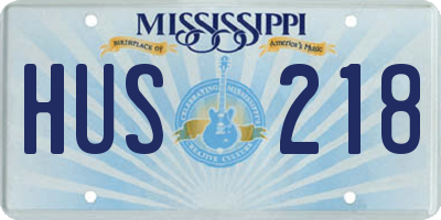 MS license plate HUS218