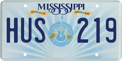 MS license plate HUS219