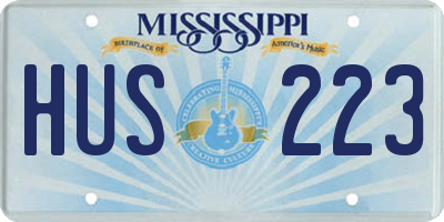 MS license plate HUS223