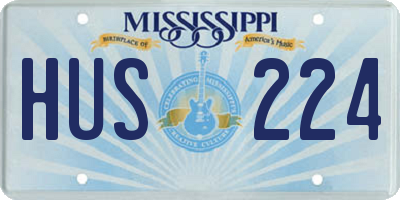 MS license plate HUS224