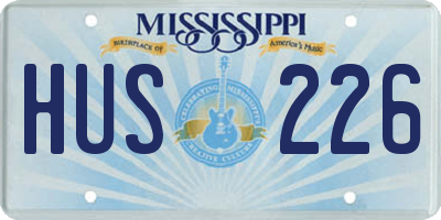 MS license plate HUS226