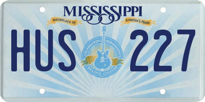 MS license plate HUS227
