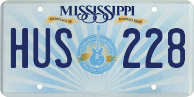 MS license plate HUS228