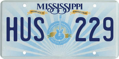 MS license plate HUS229