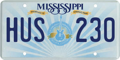 MS license plate HUS230