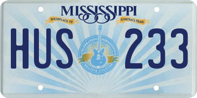 MS license plate HUS233