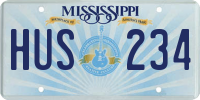 MS license plate HUS234