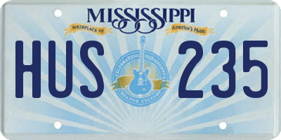 MS license plate HUS235