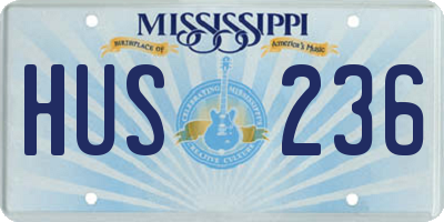 MS license plate HUS236