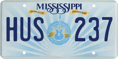 MS license plate HUS237