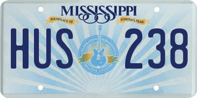 MS license plate HUS238