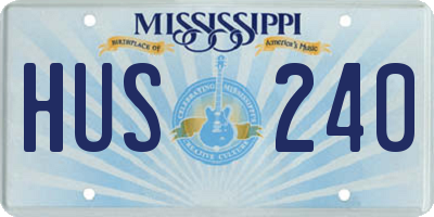 MS license plate HUS240