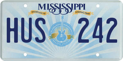 MS license plate HUS242