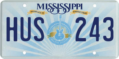 MS license plate HUS243