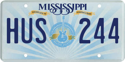 MS license plate HUS244