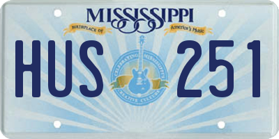 MS license plate HUS251