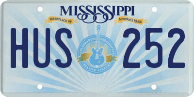 MS license plate HUS252