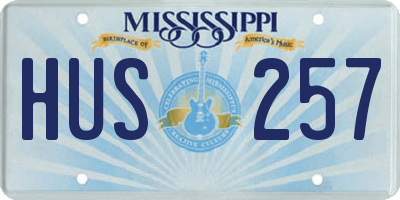 MS license plate HUS257