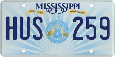 MS license plate HUS259