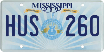 MS license plate HUS260