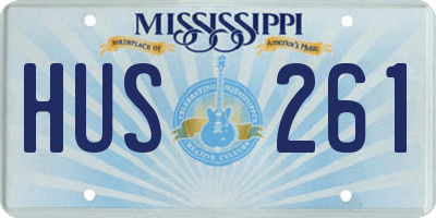 MS license plate HUS261