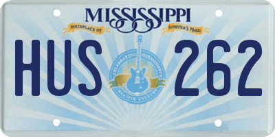 MS license plate HUS262