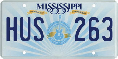 MS license plate HUS263
