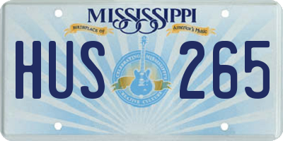 MS license plate HUS265