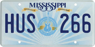 MS license plate HUS266