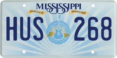 MS license plate HUS268