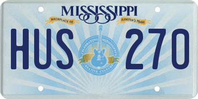 MS license plate HUS270