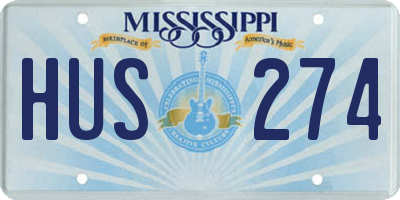 MS license plate HUS274