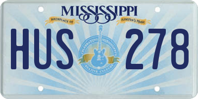 MS license plate HUS278