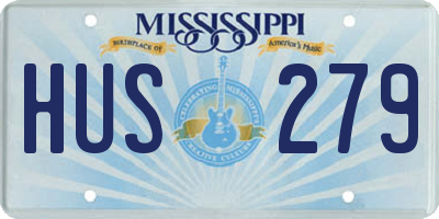 MS license plate HUS279