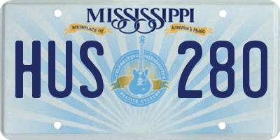 MS license plate HUS280