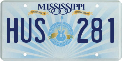 MS license plate HUS281