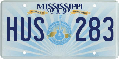 MS license plate HUS283