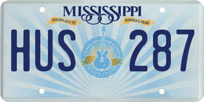 MS license plate HUS287