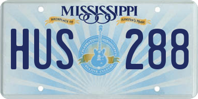MS license plate HUS288