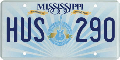 MS license plate HUS290