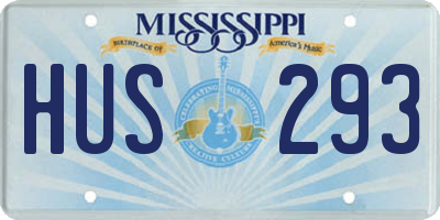 MS license plate HUS293