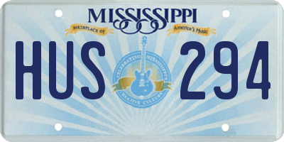 MS license plate HUS294